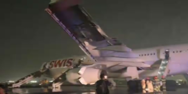 Swiss Air Uçağı Alev Aldı, Altı Yolcu Yaralandı